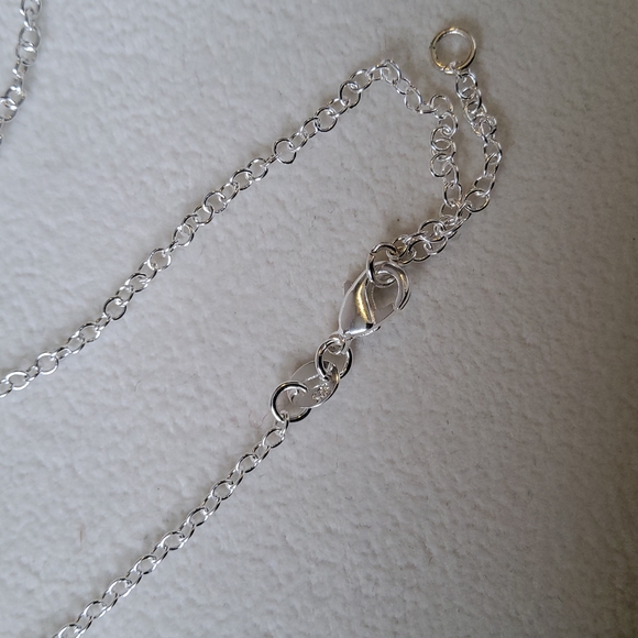 Sterling Silver Aquamarine Necklace 18" - Picture 7 of 7